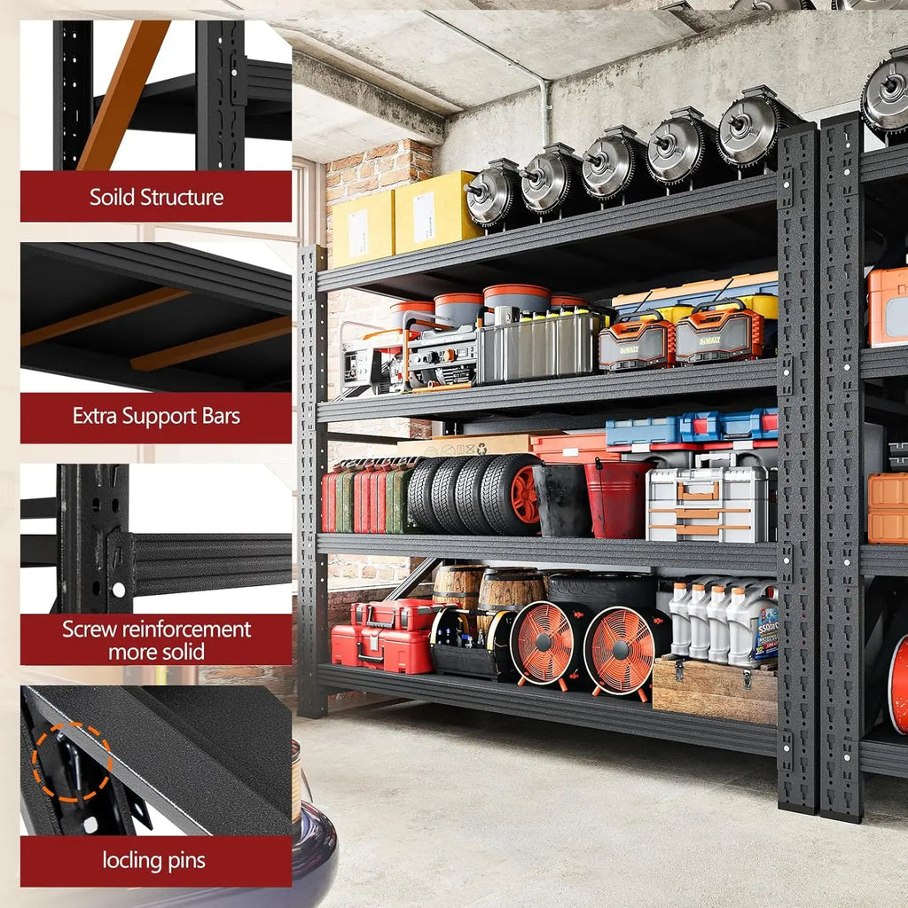 3000LBS Storage Shelves, 48" W Garage Shelving Heavy Duty Metal Adjustable Garage Shelves, Shelving Units, Customized