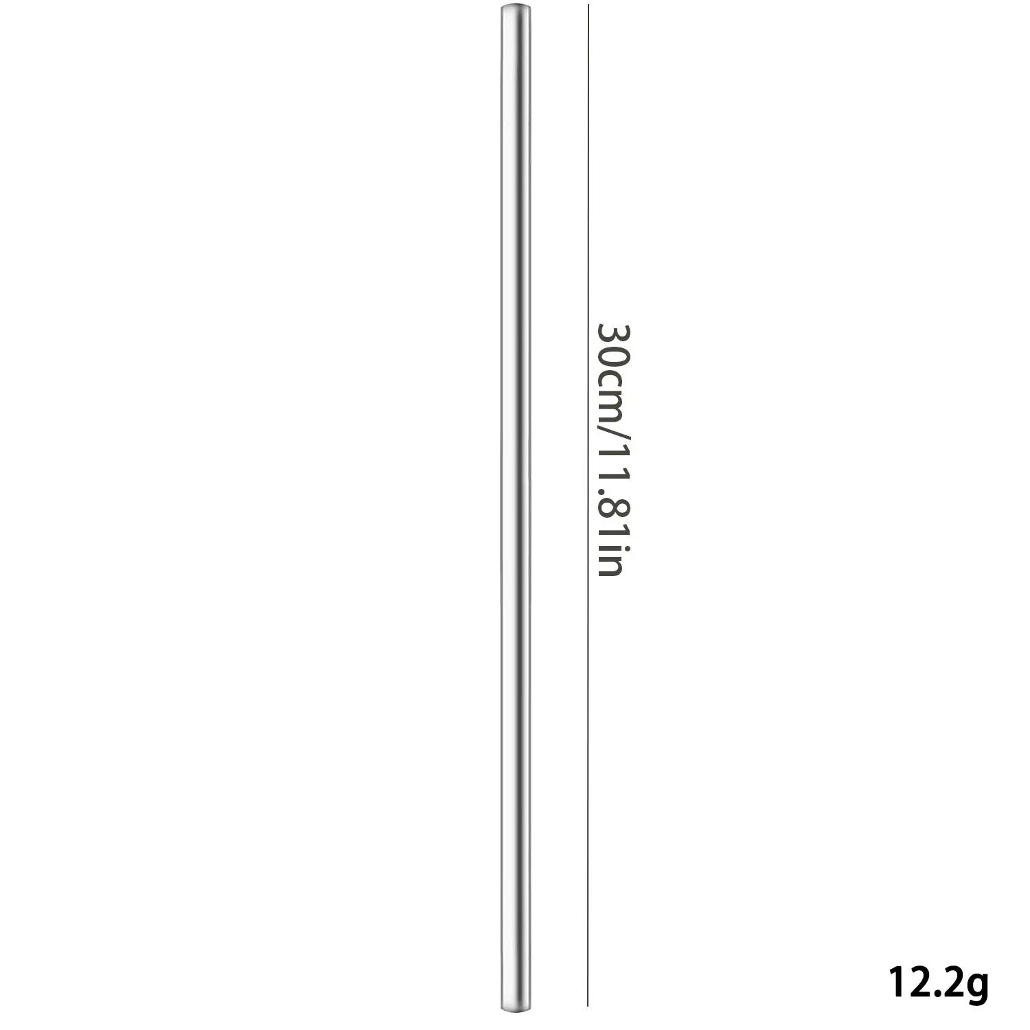 30cm silver straw reusable stainless steel straw Healthy Drinking straw cocktail smoothies
