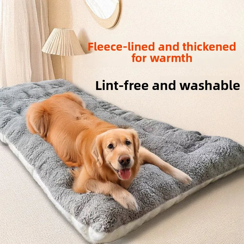 Dog Pet Beds Extra Large Plush Dog Bed Sofa Thickened Super Soft Polyester Pet Mat Dog Crate Mat Bed For Large Bed Winter