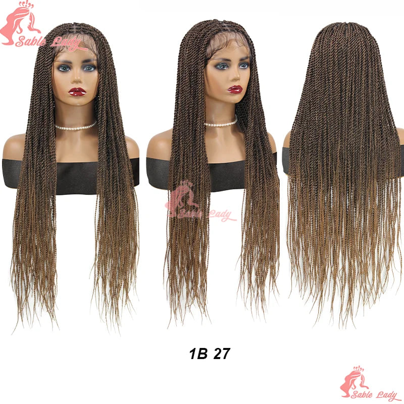 Senegalese Twist Wigs Synthetic Full Lace Frontal Wigs for Women Knotless Box Brading Wig For Daily Use