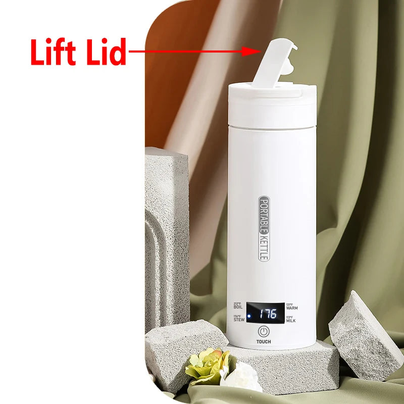 4 Gear LED Display Temperature 220V 110V Electric Heating Cup Leakproof Travel Office Thermos Bottle Water Boiling Kettle 500ML