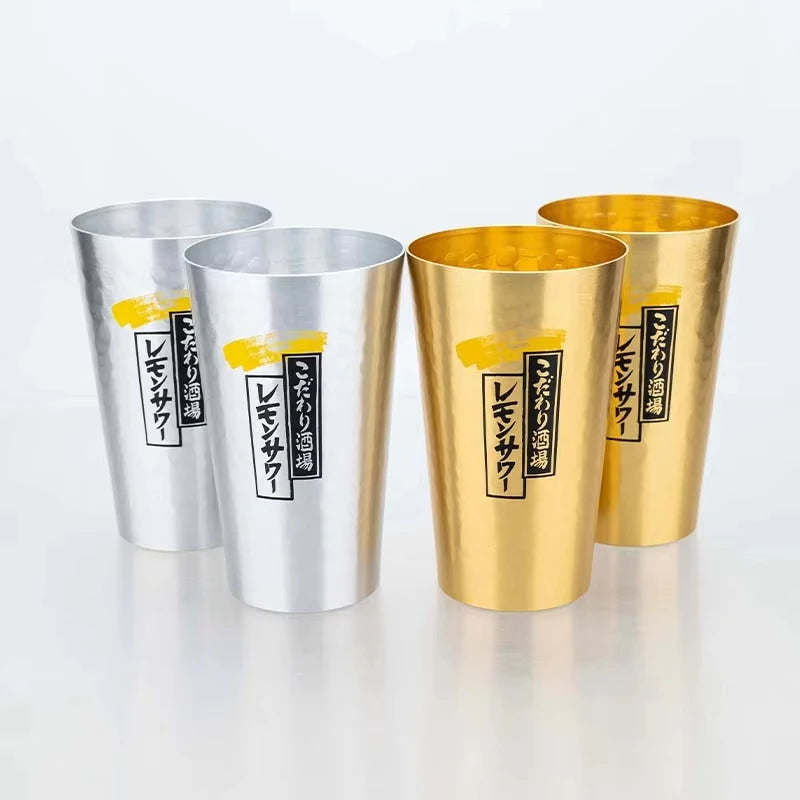 Japanese Tavern Bar Beer Cup Aluminum Mugs Anti-fall Aluminum Cups Metal Cola Cold Drink Cold Drink Water Juice Cup Water Mugs