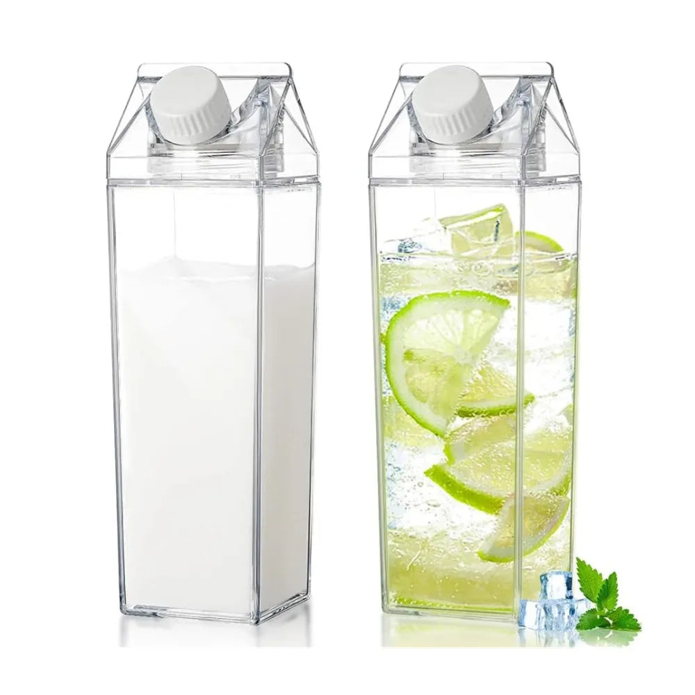 Transparent Water Bottle Large Capacity Milk Bottles Juice Cup Reusable Portable Cold Drink Container for Outdoor Sports Travel