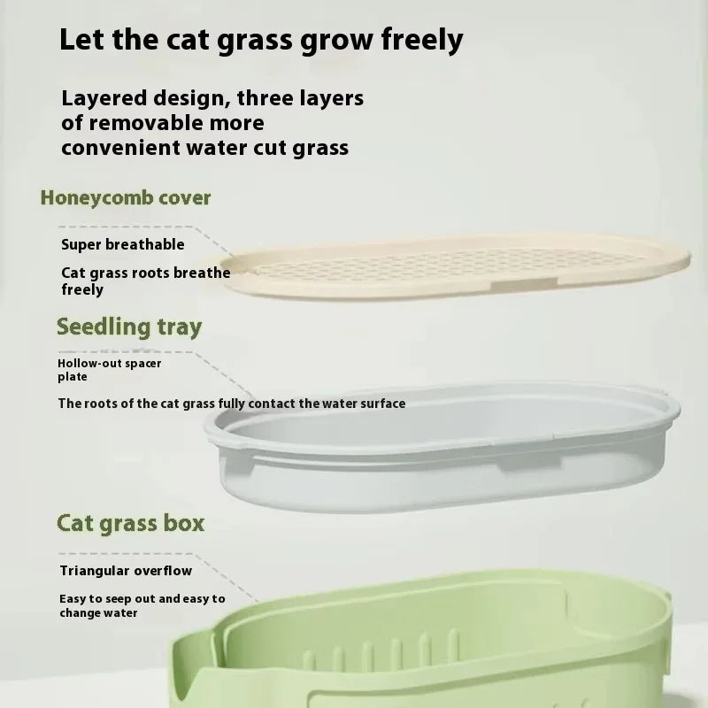 Organic Cat Grass Planter Kit Hairball Relief Natural Digestive Aid Grow Your Own Cat Grass Bowl Set Not Include Seed