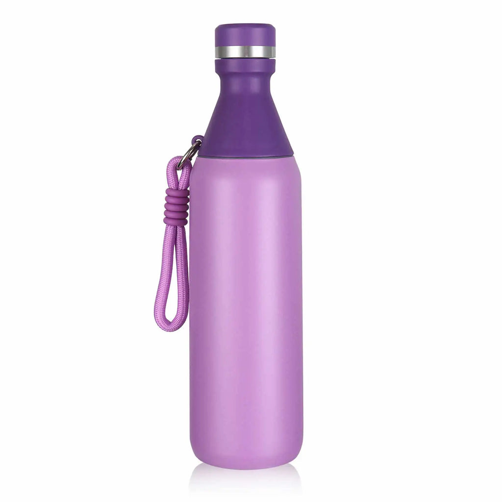 Stainless Steel Water Bottle 500ml Screw Lid Vacuum Insulated Sports Flask Leak Proof Small for School Travel