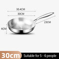 Home Non-Stick Uncoated Frying Pan – 316 Stainless Steel Steak Cookware Wok, Suitable for Gas Stove Induction Cooker Camping