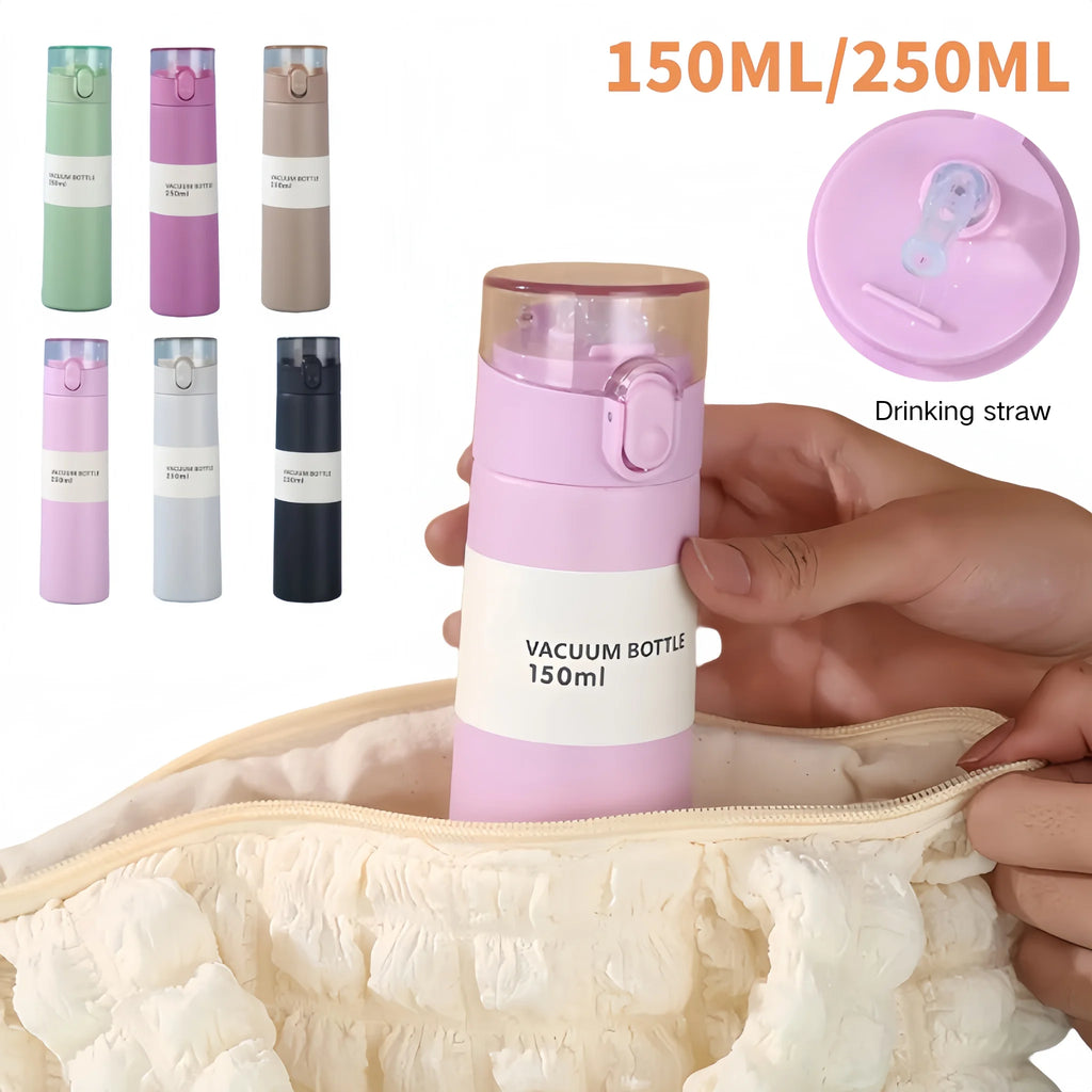 [homeeee] Ultra-Mini Insulated Water Bottle with Straw - 150ml/250ml