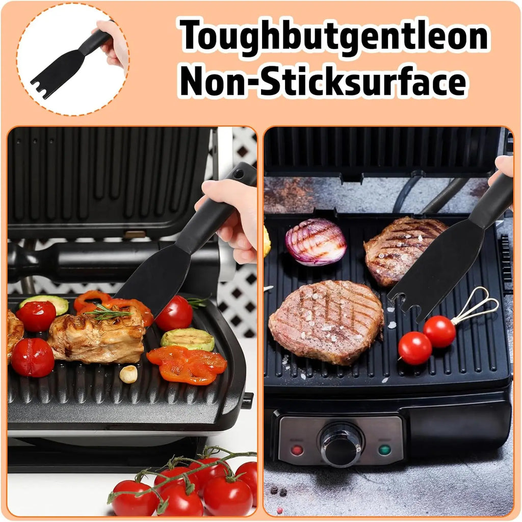Grill Scraper Spatula for George Foreman And Other Indoor Grills Non-Stick Cleaner Brush Nylon Indoor Grill Tool with Grooves