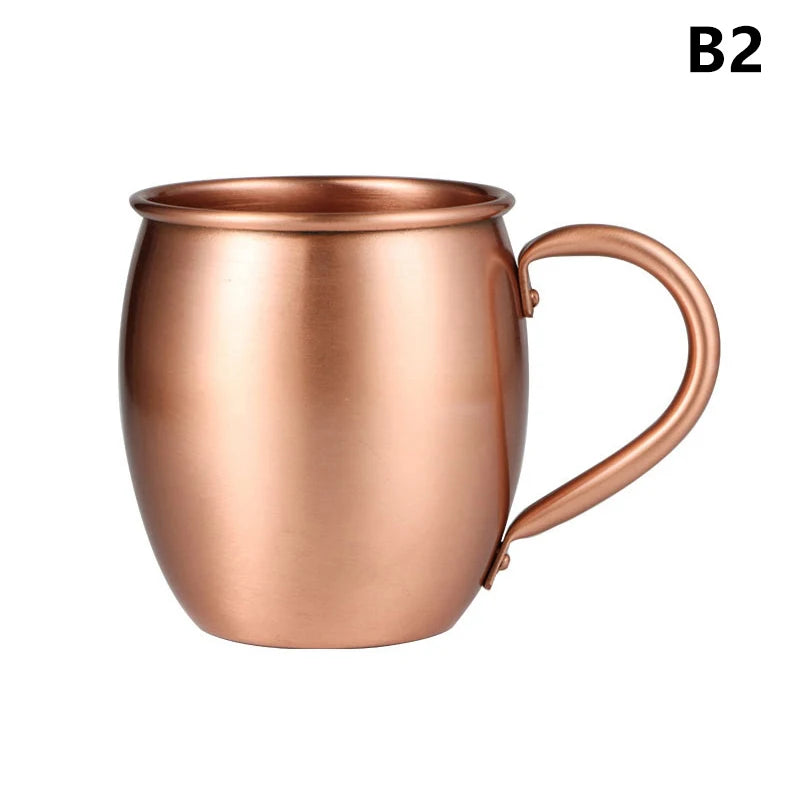 【F】530ml 100% Copper Moscow Mule Mug Cocktail Wine Cup Hammered Coppery Beer Mugs Coffee Mug Milk Cup Bar Cup Drinkware Durable