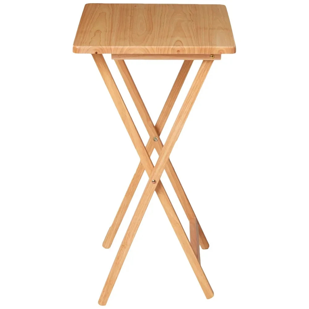 Indoor Folding TV Tray Table Portable Lightweight Solid Rubberwood Space Saving Easy Storage No Assembly Required Compact Design