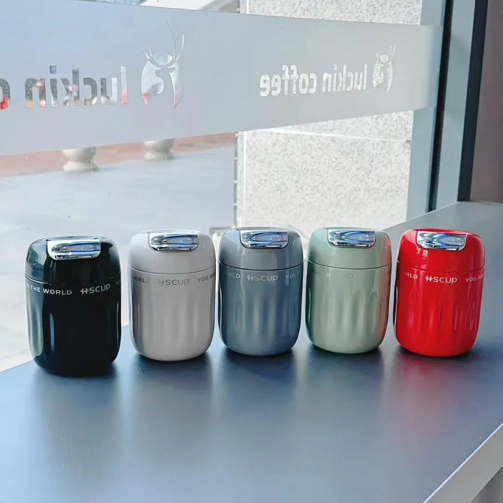 1pc 220ml Insulated Coffee Tumbler with Built-in Tea Strainer - Leakproof, Portable Mini Thermos for Outdoor