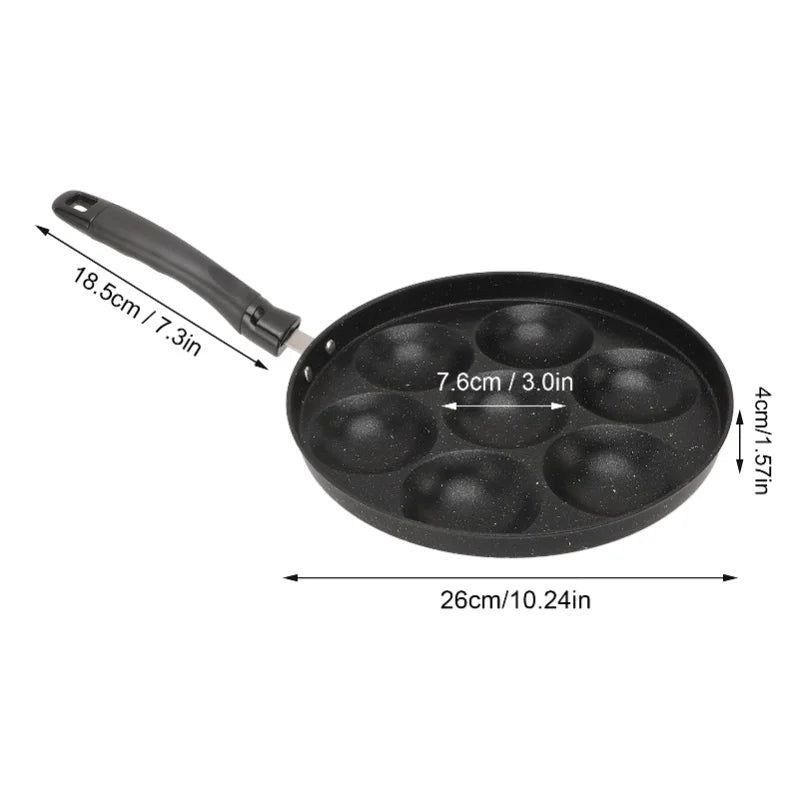 Egg Pan Omelette Fried Egg Pan 7 Holes Frying Pan Nonstick Multipurpose For Home Kitchen Breakfast Making