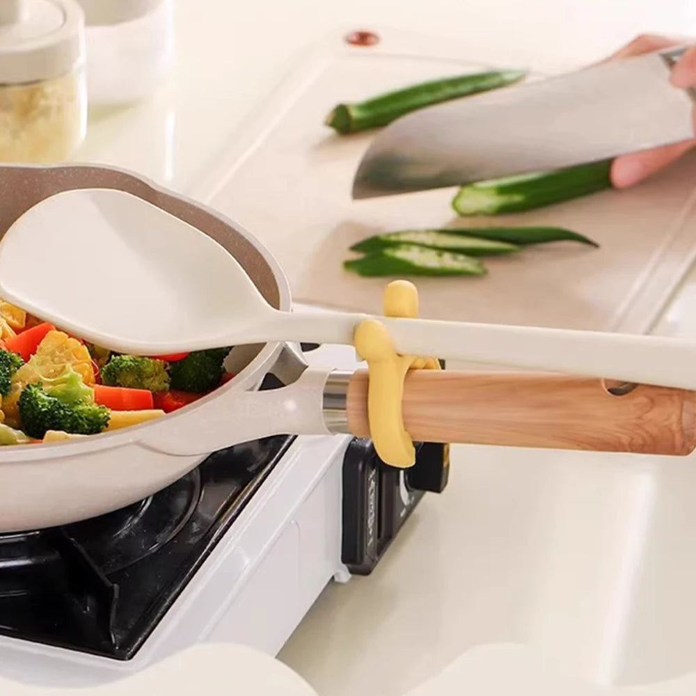 Universal Silicone Heat Resistant Pot Lid Handle Stand Anti-scald Kitchen Cooking Accessory High Temperature Proof