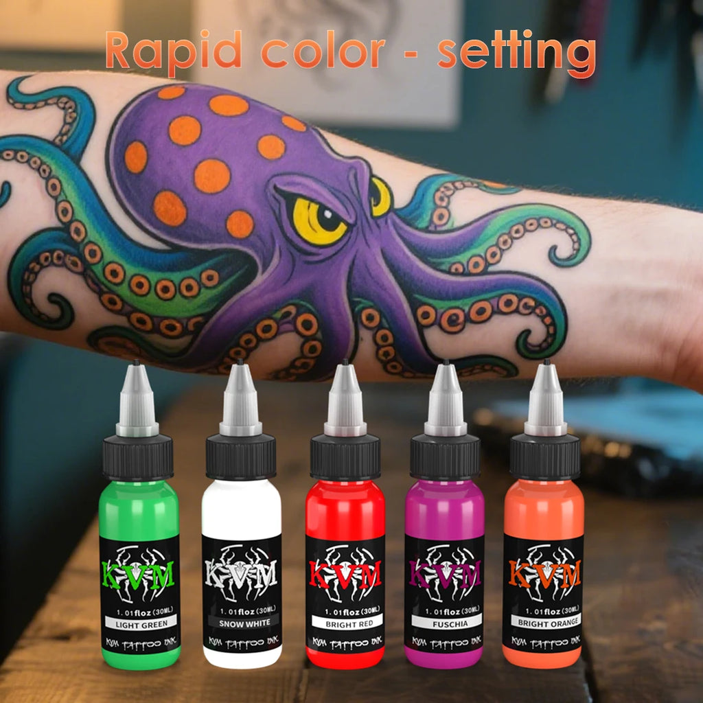 KVM 1oz (30ml) 7/14 Colors Professional Tattoo ink for Body Art Natural Plant Micro Pigment Permanent Tattoo Ink For Body Paint
