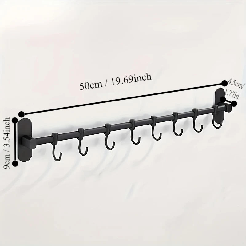 Kitchen Equipment Storage Rack Such As Pot Lid And Spatula Wall-Mounted Hook Rack Multi-Way Storage For Kitchen Items