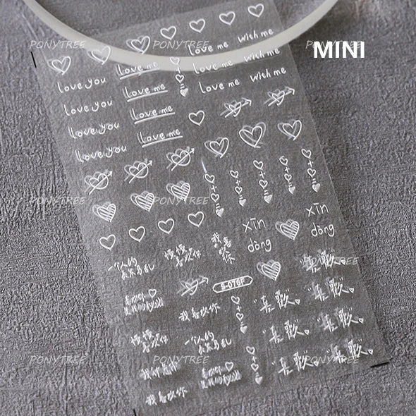 Silver Lava Annual Ring Cherry Clock Watch Starburst Love Heart Rate Chart Moon Star Line  Bowknot Line Nail Art Stickers Decals