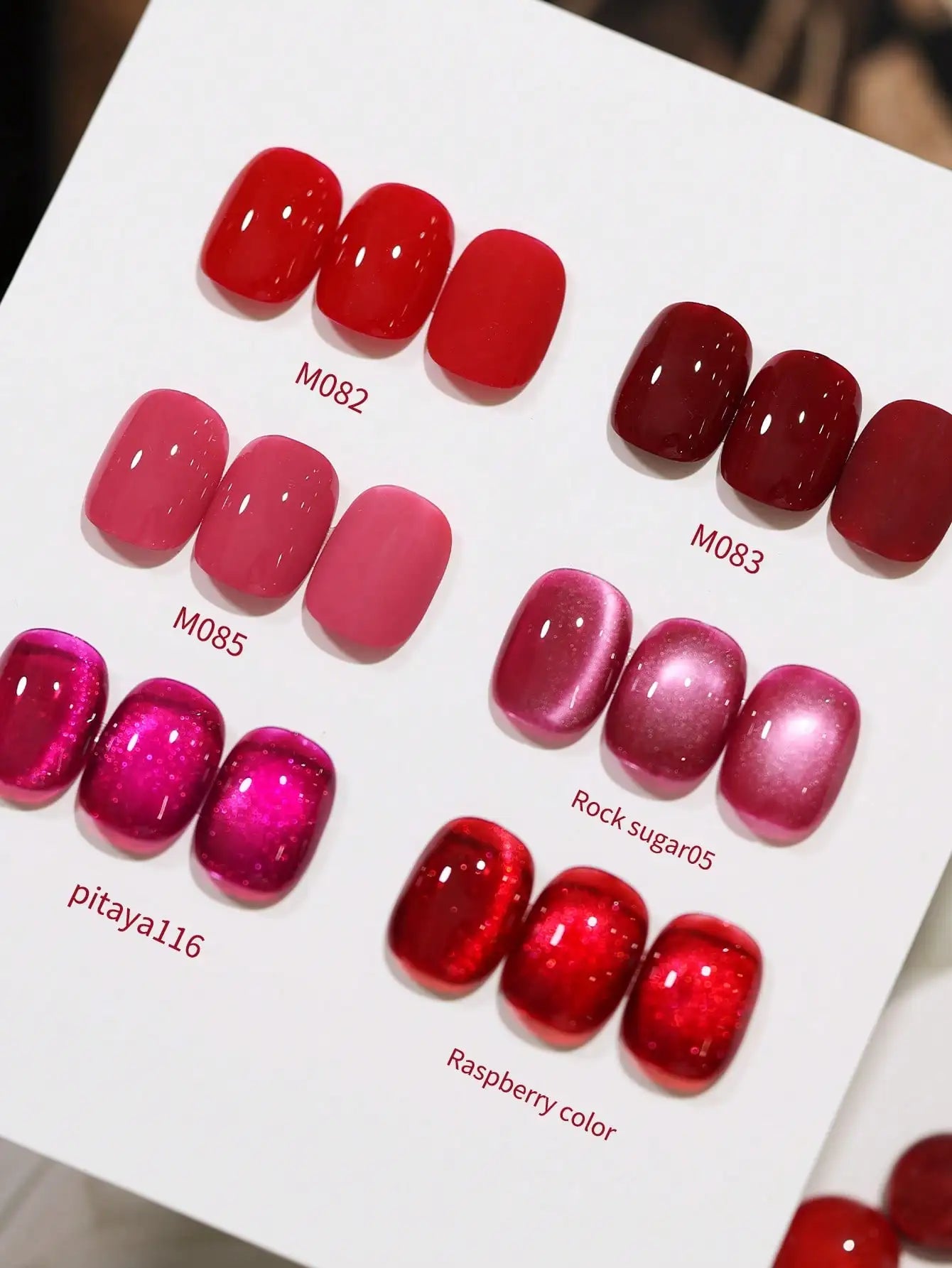 XEIJAYI 6pcs cat‘s eye nail polish gel 2025 new style Pink cat eye nail art suitable for women's nail salon design