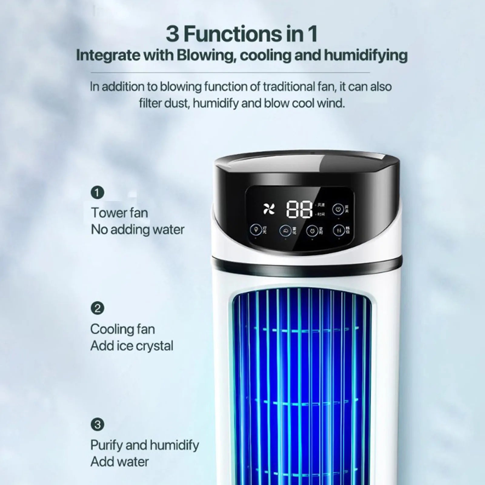 Portable Mini Air Conditioner Mobile Multifunction Air Cooler Fan Water Cooling Fan for Office Home Mini Air Conditioner