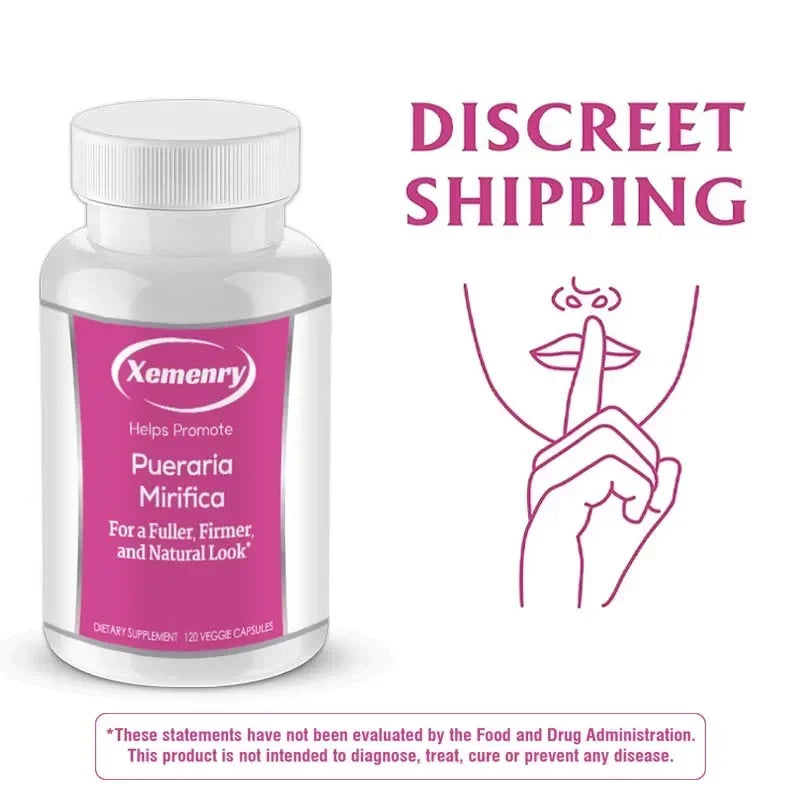 Pueraria Mirifica Capsules - Promote Breast Development, Relieve Menopausal Discomfort, Natural Herbal - 120 Capsules