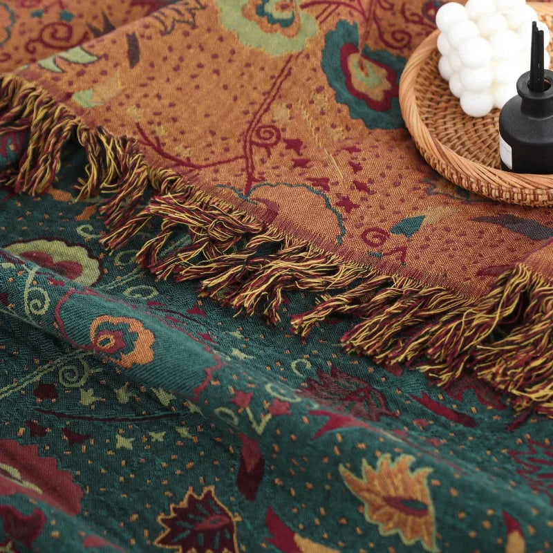 1PC Blanket Tassel Washed Jacquard Gauze Pure Cotton Towel Quilt Air Conditioner Office Nap Small Blanket Home Textile