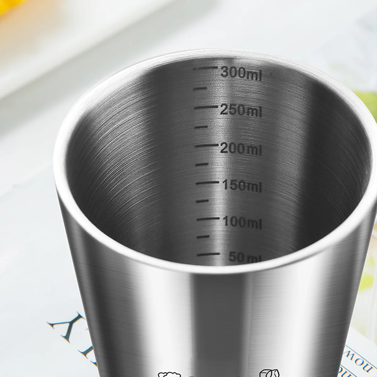 WORTHBUY Milk Cup With Scale Stainless Steel Double Layer Kid Milk Mugs Anti Scalding Kindergarten Drinkware Camping Cup Tea Mug