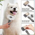 Ergonomic Handle Self Cleaning Pet Brush Round Tip Needles Massage for Dogs Cats 20cm
