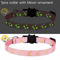 Pet Collar Cat Dog Gold Color Stars and Moon Pet Collar with Bell and PP Material Separate Luminescence Safety Buckle Solid Safe
