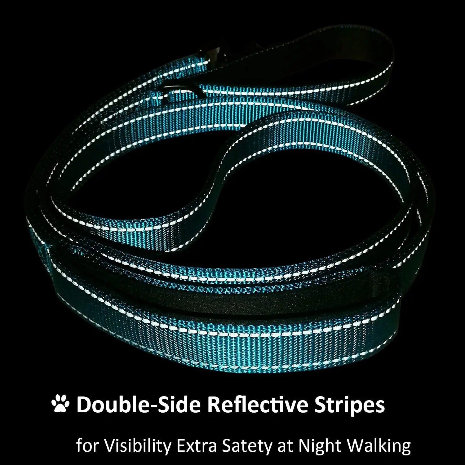 6ft Dog Leash Heavy Duty Rope Reflective Pet Training Lead Leash with Padded Double Handle Traffic Control for Large Medium Dogs