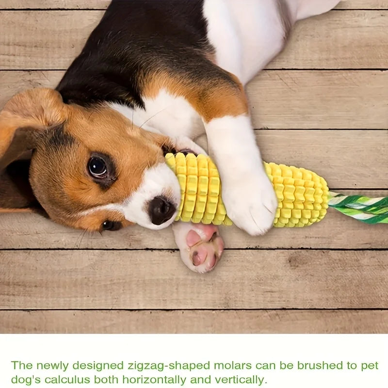 Indestructible Dog Chew Toy Heavy-Duty Rubber Bone Corn Grain Texture for Medium Large Dogs Puppies Powerful Chewers Dental Care