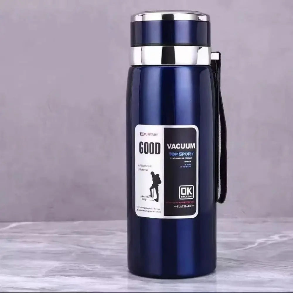 800/1000ml Sports Thermos Bottle Large Capacity Stainless Steel Portable Vacuum Flask Leak Proof with Hanging Rope