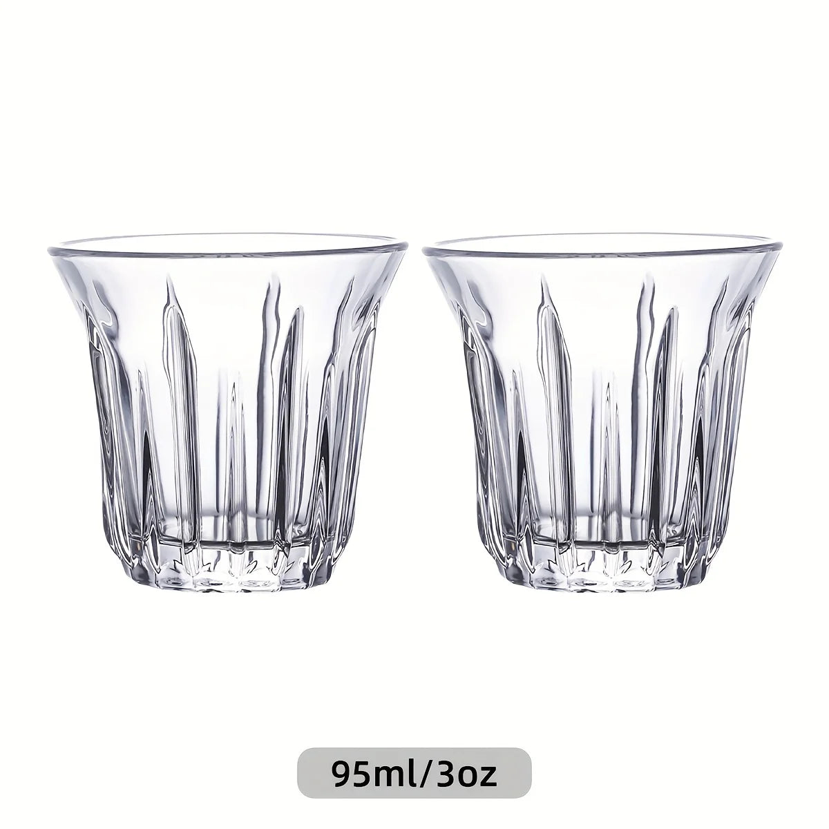 2 Pack Espresso Cups, Clear Glass Cups for Coffee, Coffee Mugs Glasses Espresso Accessories in Kitchen/Office/Bar, Easy to Clean