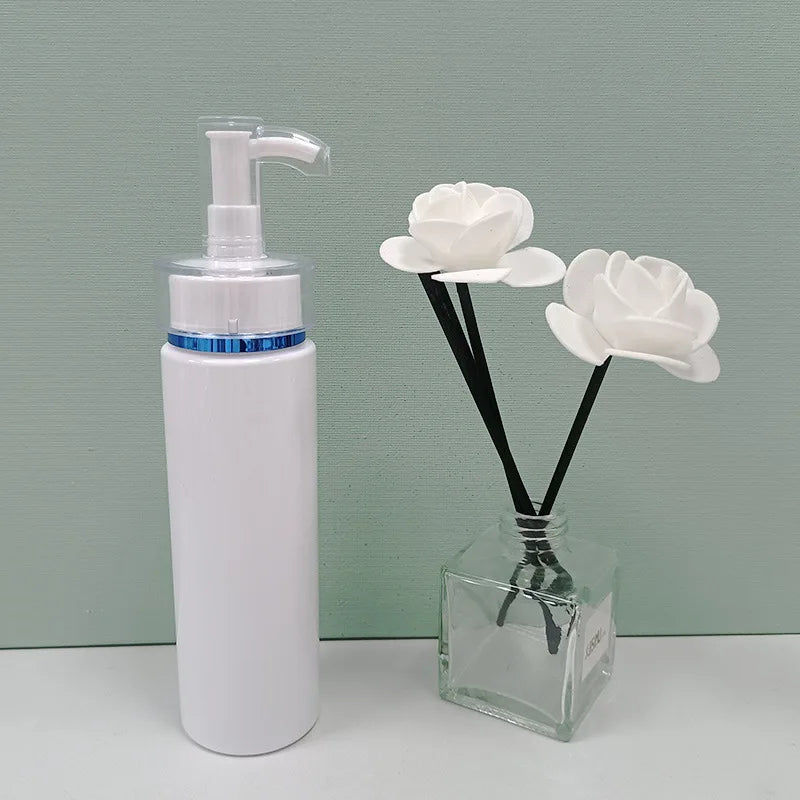 10pcs/lot 100-500ml  White PET Refillable Bottle For Liquid Makeup Plastic Pump Bottle For Lotion Shampoo Containers
