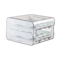 Double Layer Egg Storage Container Plastic Refrigerator Organizer with Drawer Design Kitchen Household Fresh Keeping Box