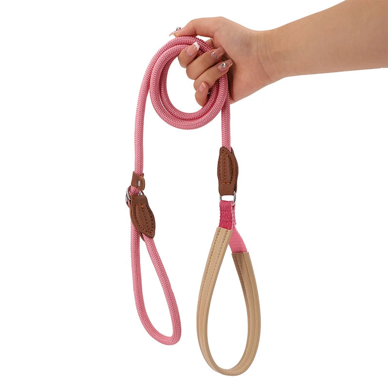 P Chain Dog Training Leash Collar Anti-Choking Easy Ctrl 150cm Nylon Rope for Large Medium Small Dog Walking Pet Accessories