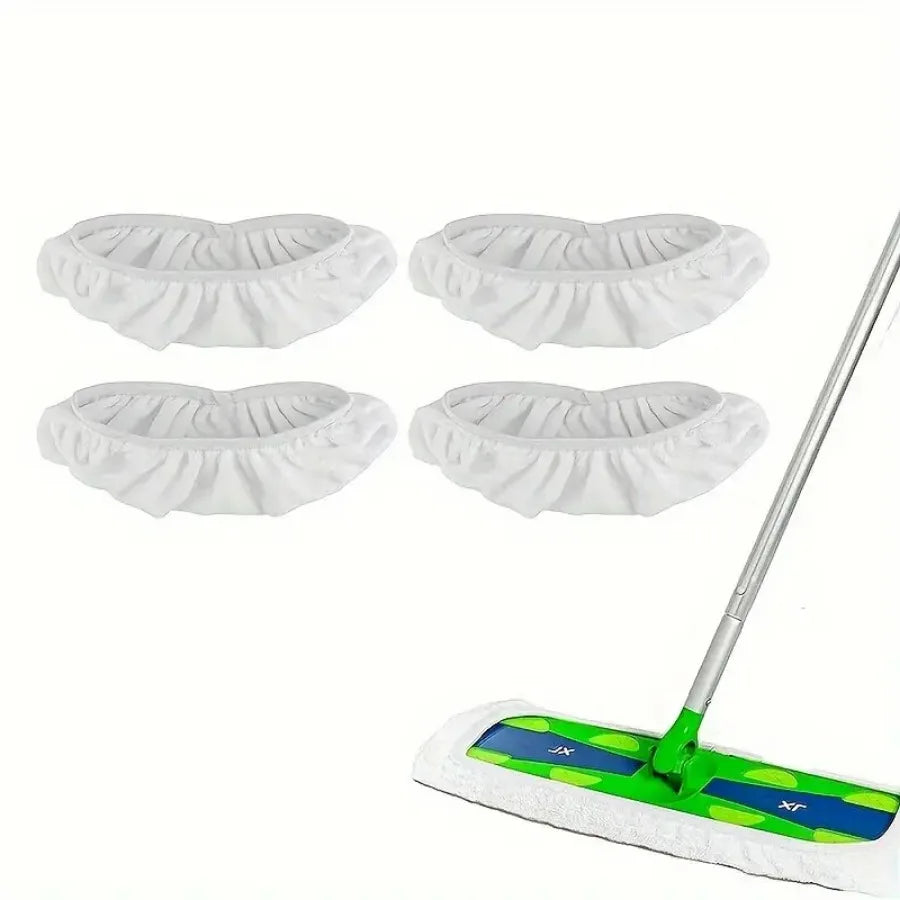 4 Green/white/gray Mop Cloths, Mop Head Replacement Cloth, Suitable for Flat Cleaning, Wet and Dry Mop Dual-use