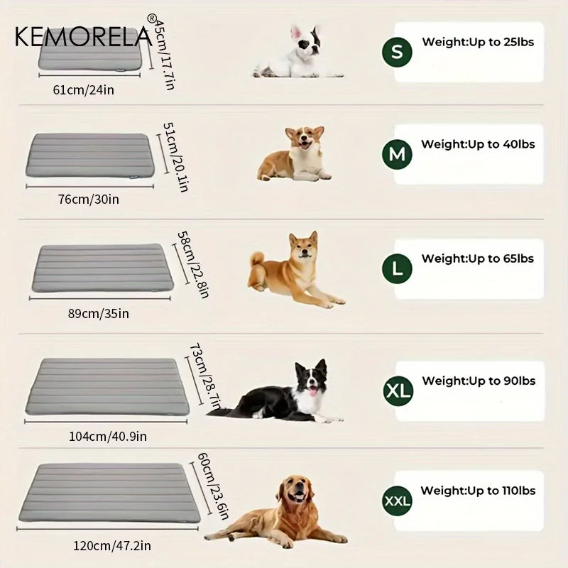 Soft Extra Large Dog Bed Dog Bed Mat for All Seasons, Non-Slip Striped Plush Dog Crate Sleep Mat for Small and Large Dogs