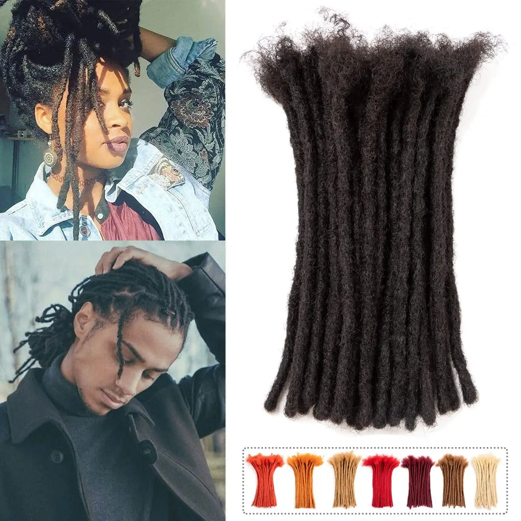 Dreadlock Extensions 0.8 cm Width Locs Hair For Men/Women Permanent Dread Locs Extensions Synthetic Hair Full Hand-Made