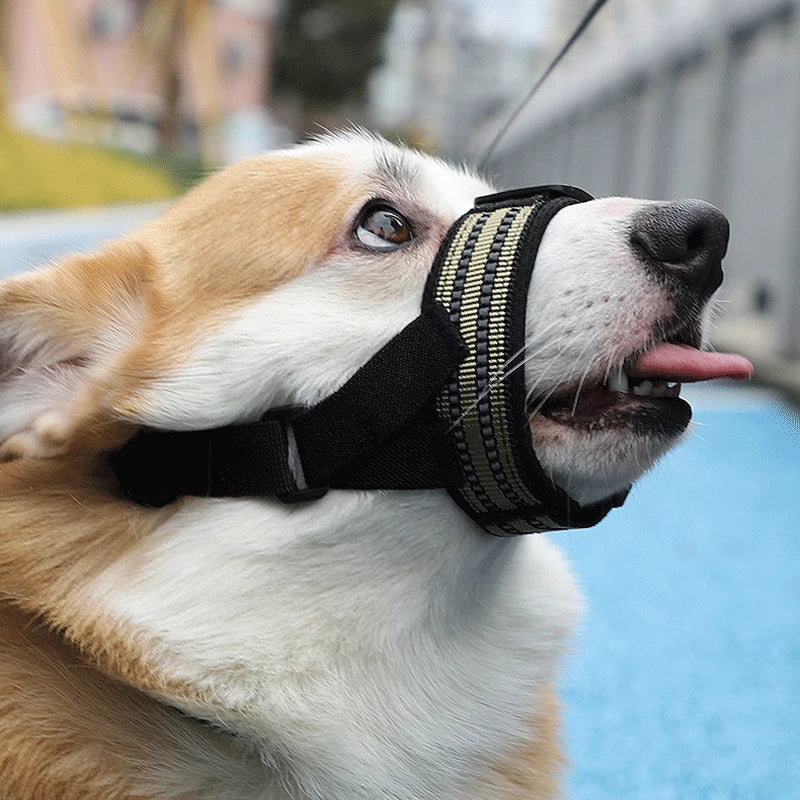 Pet Mouth Cover Accessories Quick Release Dog Adjustable Reflective Dog Mouth Cover for Outdoor Walking