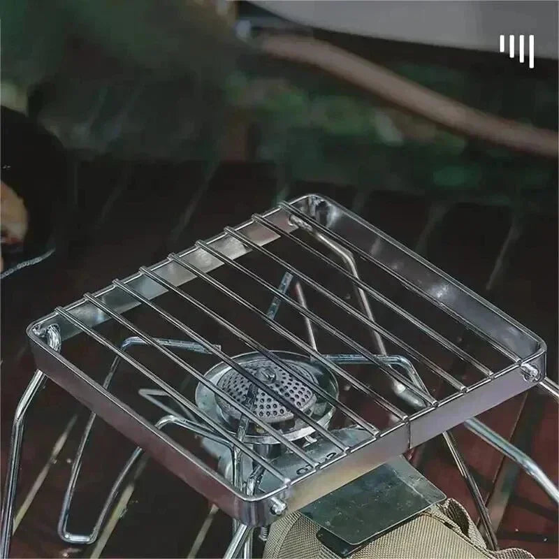 Portable Foldable Stainless Steel Camping Grill Outdoor BBQ Grill Mini Stove Rack Lightweight Compact for Picnic Hiking Travel