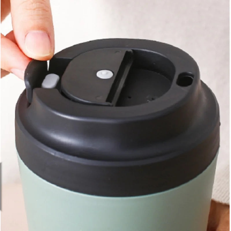 Fashion cup Pure ceramic inner pot coffee cup, men's and women's high-value portable milk tea cup, insulated cup, water cup