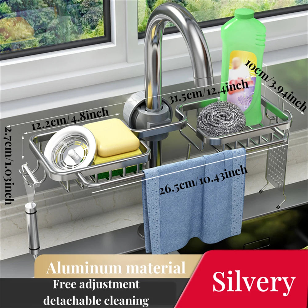 Kitchen Supplies Non Porous Detergent Storage Sponge, Two-Way Drainage Kitchen Cleaning Supplies Cloth Storage Rack