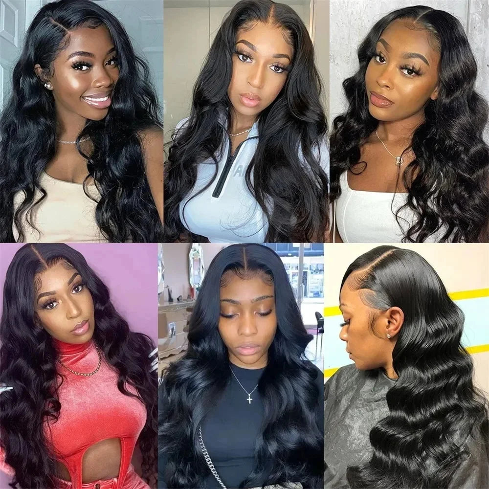 250 Density Body Wave 13x6 HD Transparent Lace Front Human Hair Wigs For Women 13x4 Hd Lace Frontal Brazilian Wigs Pre Plucke
