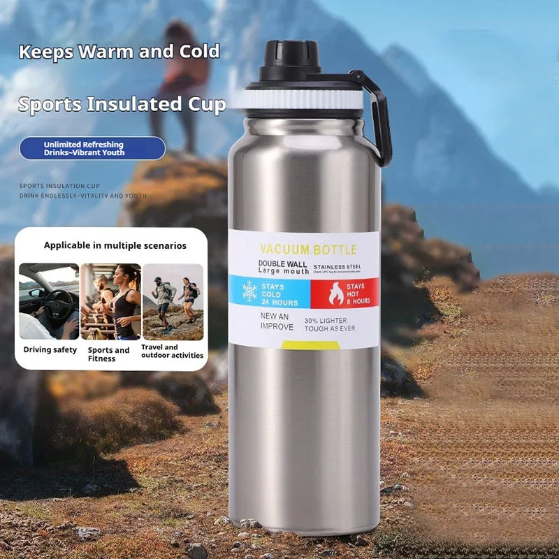 600/800/1000ML Stainless Steel Thermos Bottle Car Thermal Cup Vacuum Flask Keeps Cold and Heat Thermal Mug Sports Insulated Cup