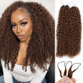 Brown Kinky Curly Crochet Human Hair Invisible Knotless Pre-Separated Small Spirals Curly Crochet Hair For Black Women Braiding