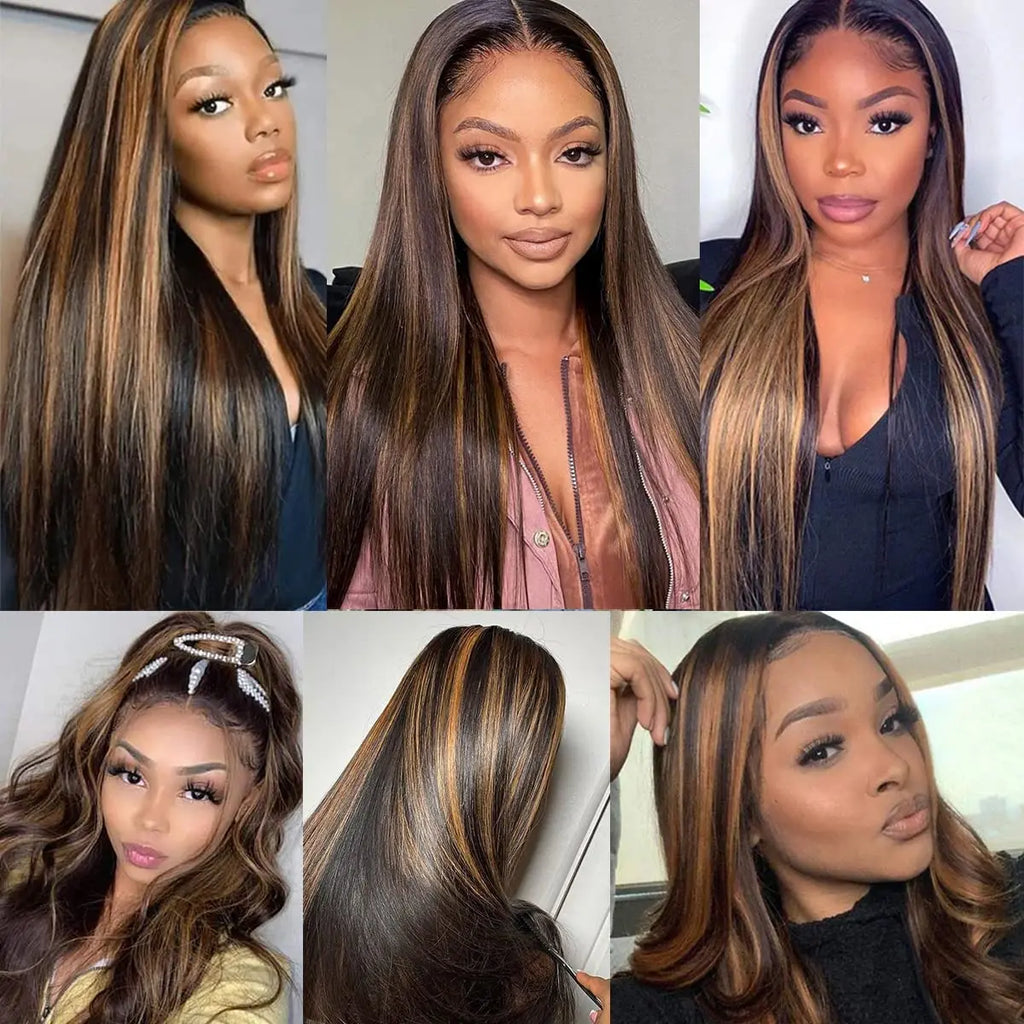 Highlight Human Hair Bundles with 4x4 Closure 12A Straight Bundles Human Hair Weft With Closure 100% Burmese Remy Hair Extension