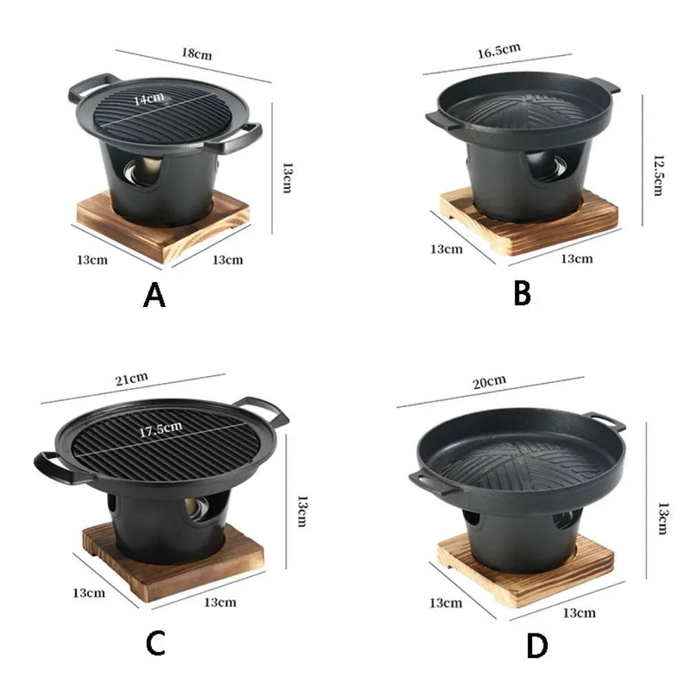 Detachable Japanese Alcohol Stove Korean Portable Non-stick Mini Barbecue Stove Barbecue Grill Camping