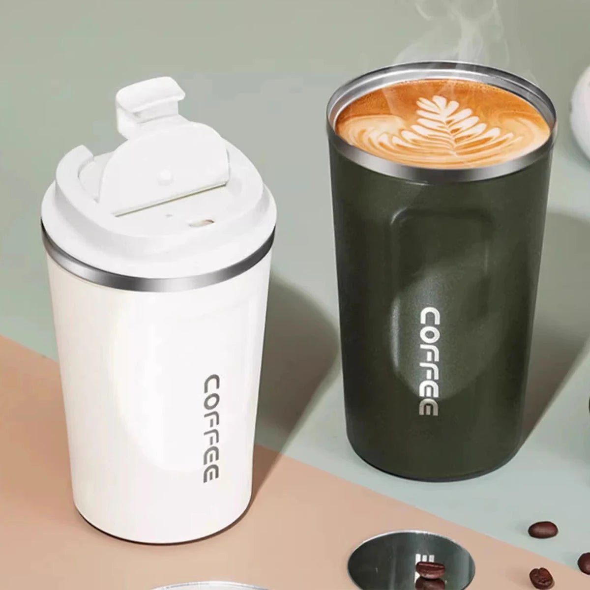 304 Stainless Steel Thermos Cup Portable Double Wall Insulated Coffee Mug Leak-proof Tumbler Water Bottle For Student Adult