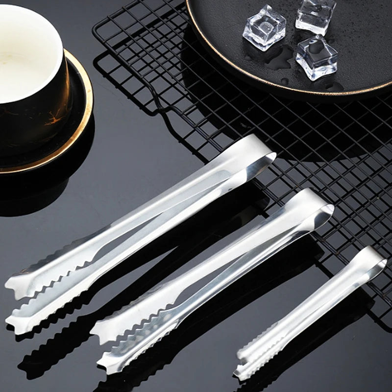 New BBQ Food Tongs Barbecue Stainless Steel Kitchen Food Meat Non-slip Non-Stick Steak Clamp Cooking Tool Toothed Ice Towel Clip
