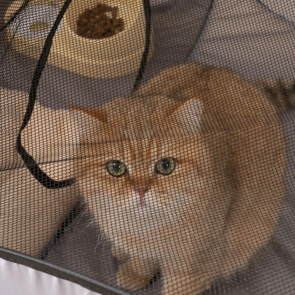 Square Gray Cats and Dogs Delivery Room Hard Oxford Cloth with a Play Tunnel Foldable Pets Nest