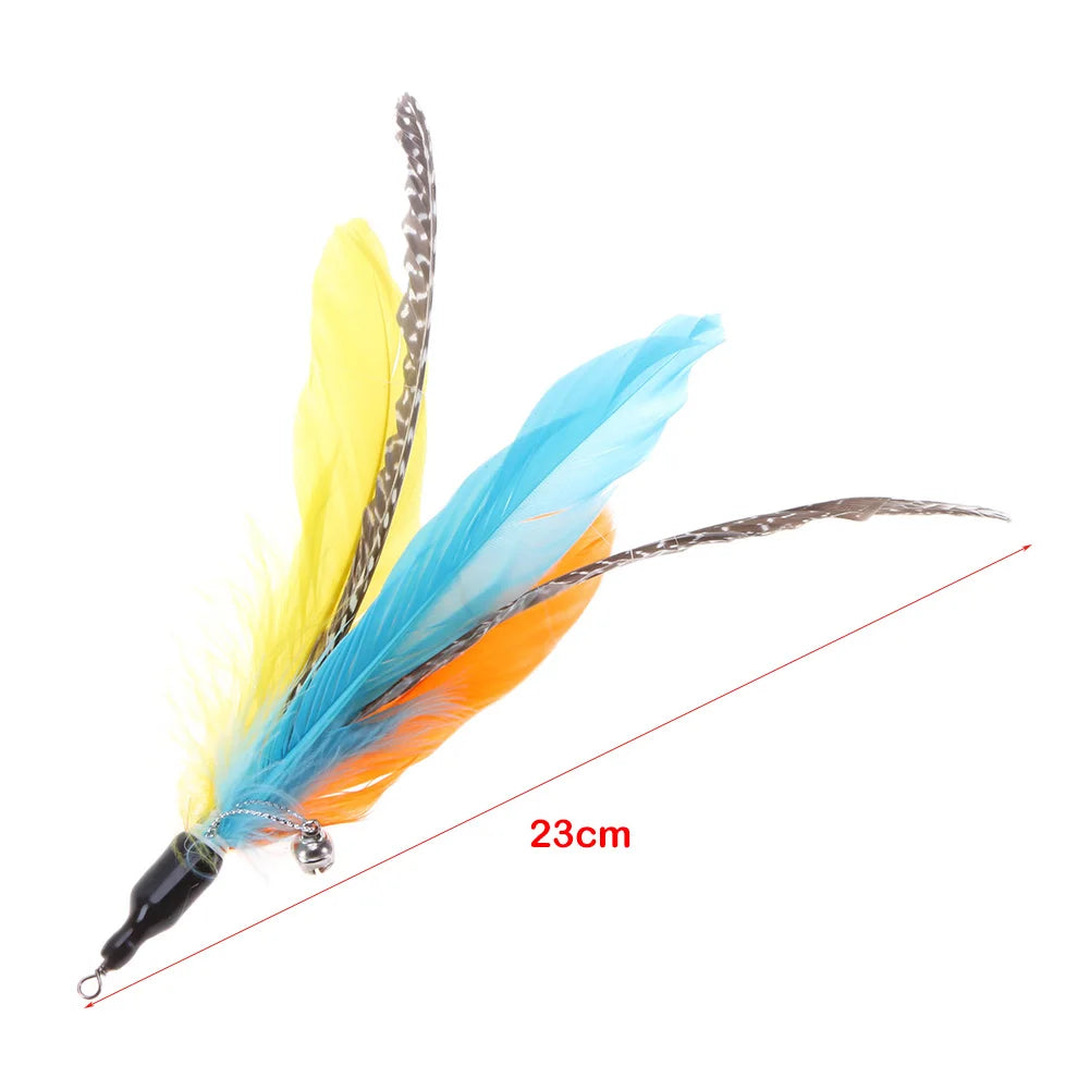 5-30 Pcs/Lot Random Colorful Cat Toys Feather Replacement Head Interactive Play Training Feather Refill Cat Wand Pet Products